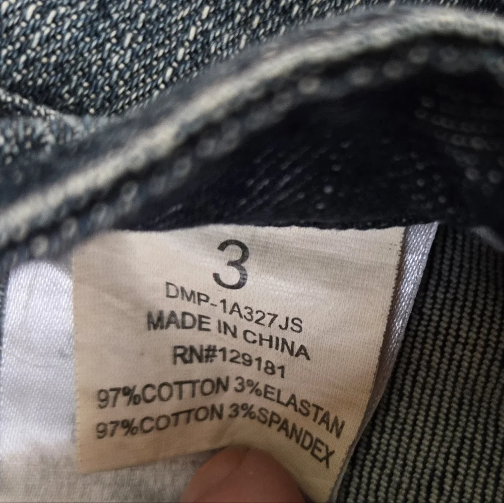 Machine Skinny Jeans with Embroidered Pocket Size 3 - Picture 6 of 6